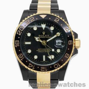 Rolex Replica GMT-Master II 40mm 116713 Men's Oyster Bracelet Black Dial